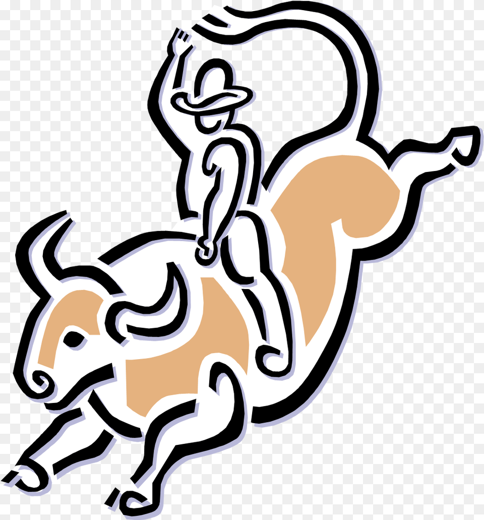 Calf Roping Cattle Bull Riding Clip Art, Baby, Person, Animal, Mammal Free Png