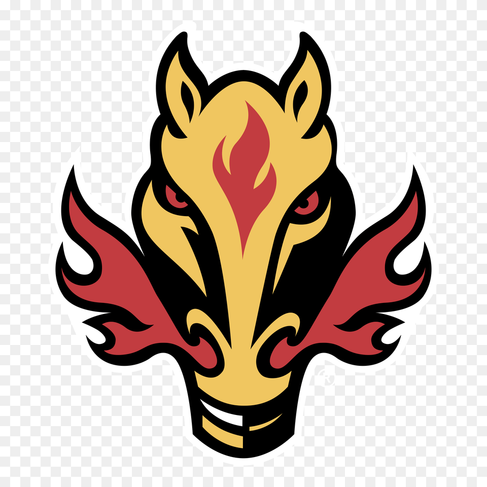 Calgary Flames Logo Transparent Vector, Emblem, Light, Symbol Free Png