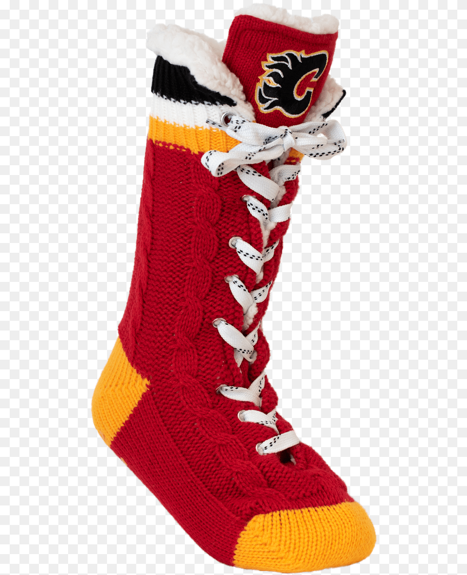 Calgary Flames Nhl Slipper Skates Calgary Flames Socks, Clothing, Hosiery, Sock Free Transparent Png