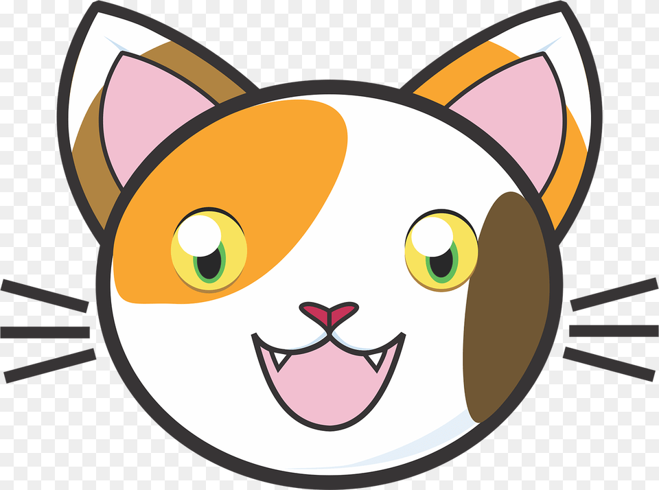 Calico Cat Cute Cartoon Cat Face, Plush, Toy, Animal, Pet Free Png Download