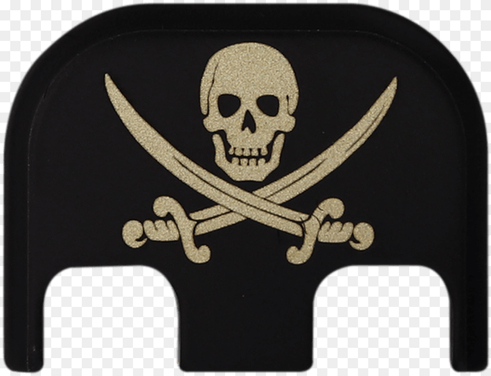 Calico Jack Brass Black Traditional Finish Back Plate Jolly Roger, Person, Pirate, Emblem, Symbol Png Image