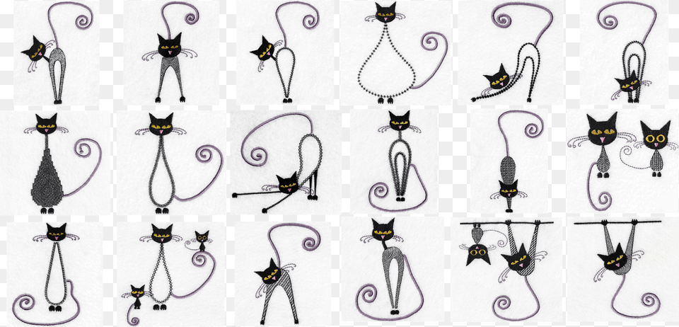 Calico Kitties Embroidery Designs Illustration, Animal, Cat, Mammal, Pet Free Transparent Png
