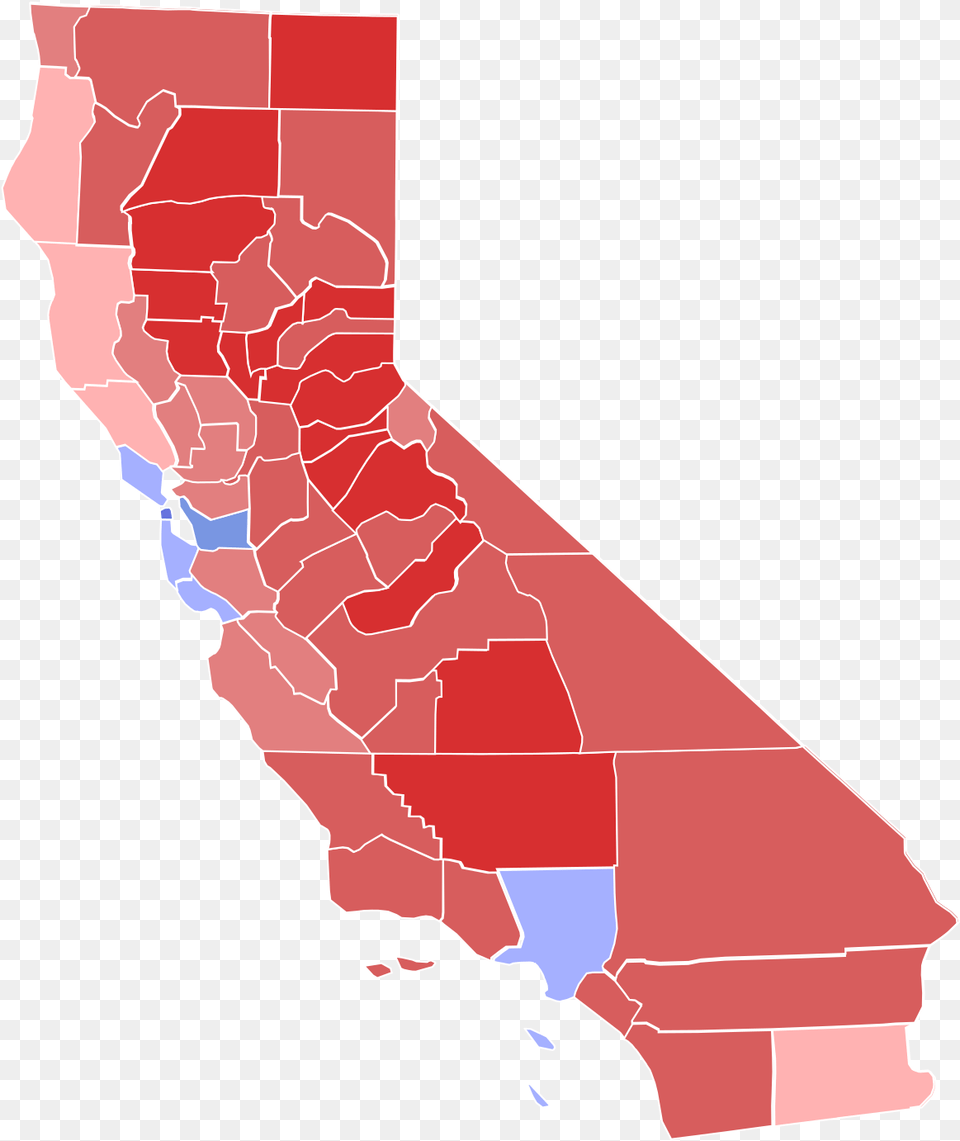 California 2018 Election Results By County, Chart, Plot, Map, Baby Free Transparent Png