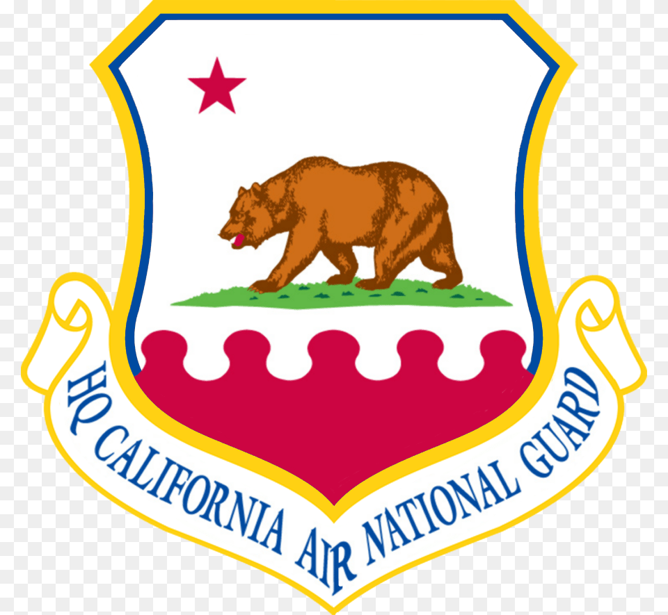 California Air National Guard Usaf Patch California Flag In State, Animal, Bear, Mammal, Wildlife Png