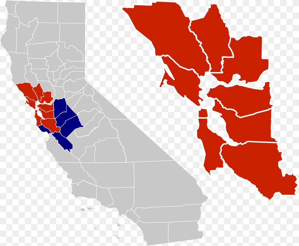 California Bay Area County Map Bay Area Map California, Chart, Plot, Atlas, Diagram Free Png Download
