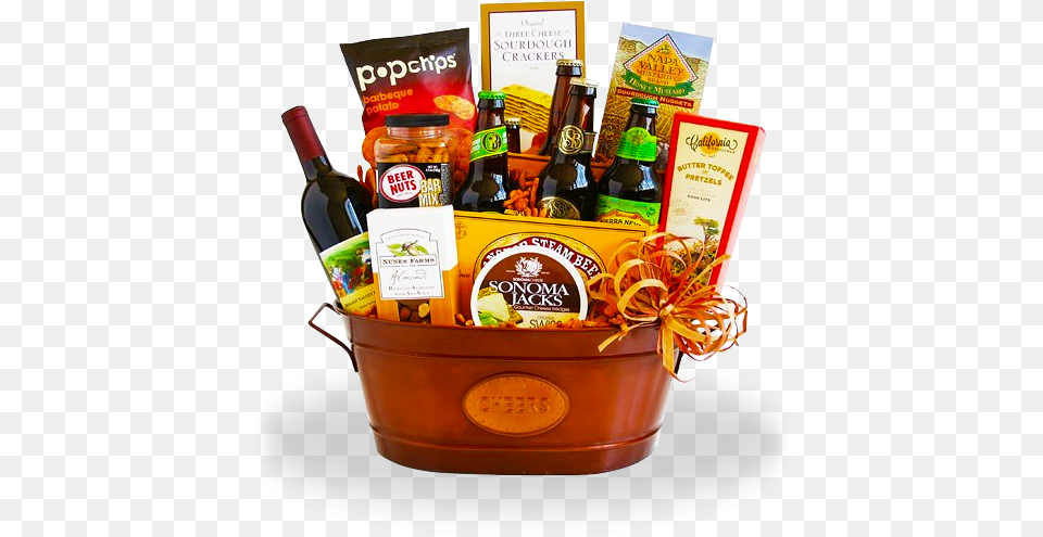 California Bbq Party Gift Basket Beer Gift Baskets, Alcohol, Beverage, Bottle, Food Free Transparent Png
