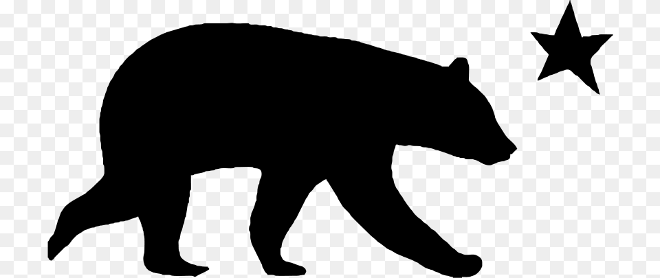 California Bear And Star, Animal, Mammal, Wildlife, Silhouette Free Png Download