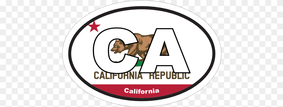 California Ca State Flag Oval Magnet Circle, Logo, Animal, Canine, Dog Png Image