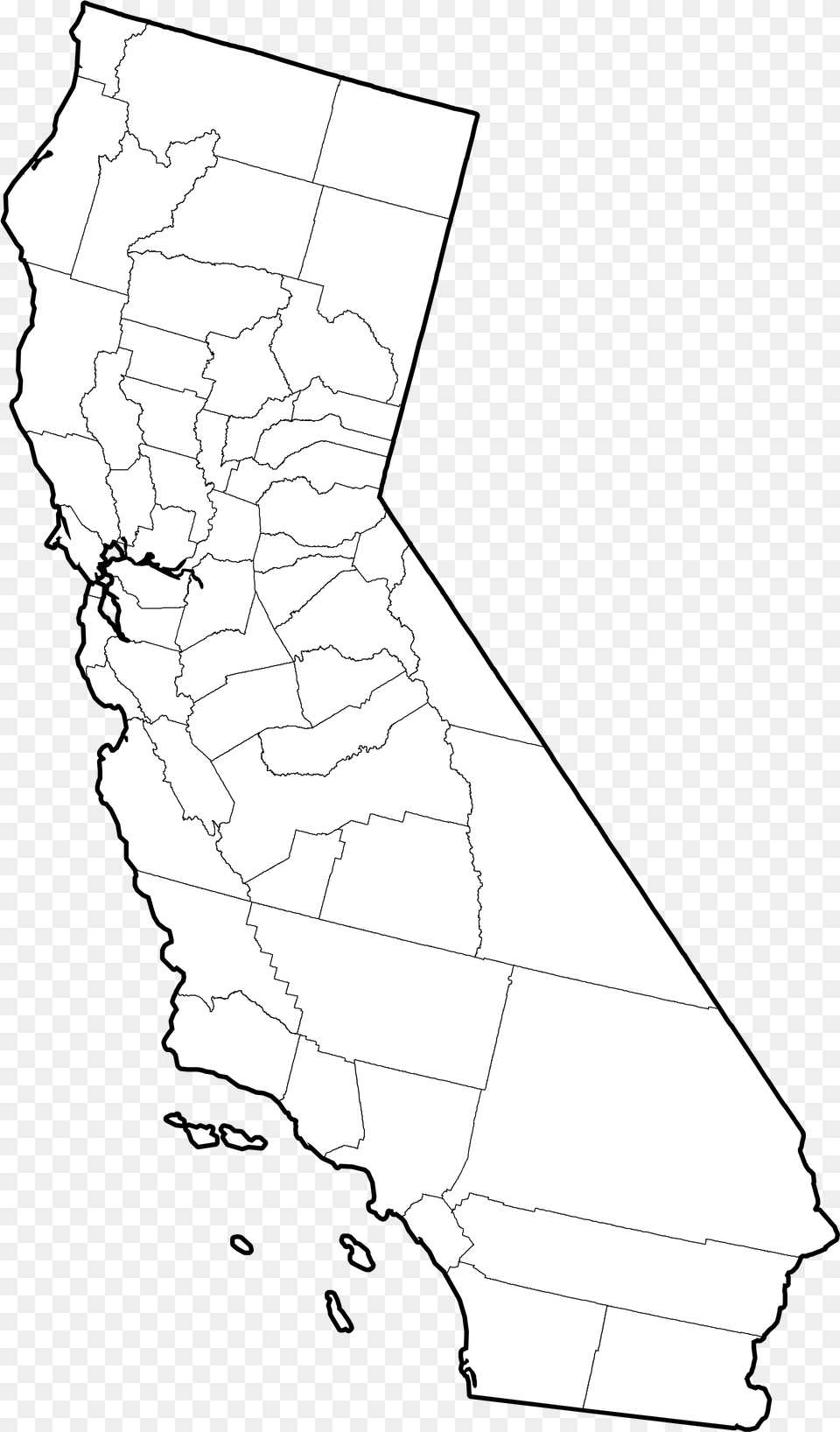 California Counties Outline Map California Outline Map, Chart, Plot, Atlas, Diagram Free Png Download