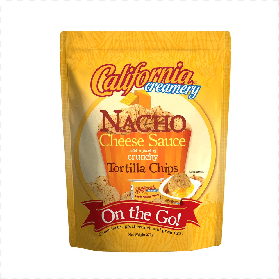 California Creamery Nacho Cheese Sauce And Tortilla, Food, Snack, Powder, Bread Png Image