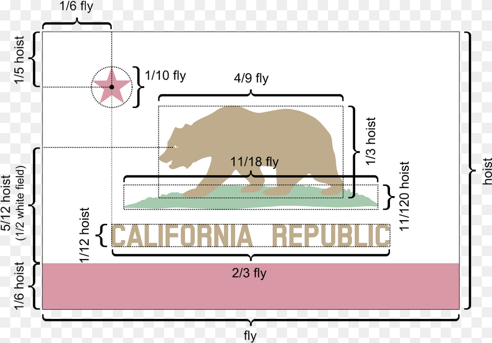 California Flag Dimensions, Animal, Bear, Mammal, Wildlife Free Png Download