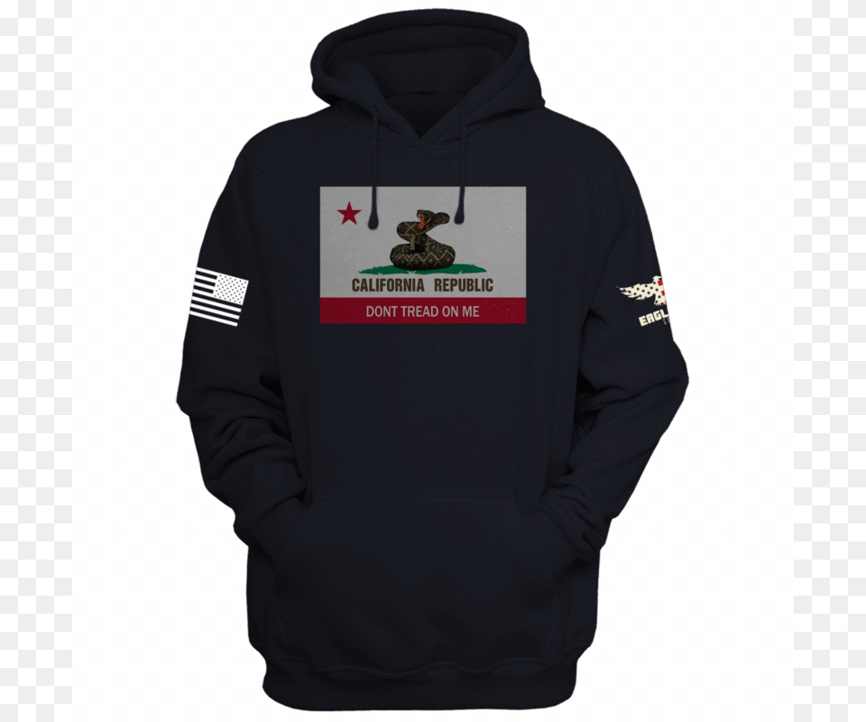California Flag Dont Tread On Me Hoodie, Clothing, Knitwear, Sweater, Sweatshirt Png Image