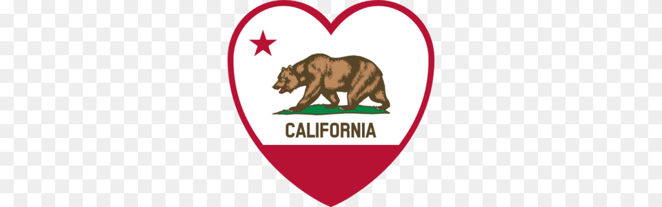 California Flag Heart Clip Art, Animal, Bear, Mammal, Wildlife Free Transparent Png