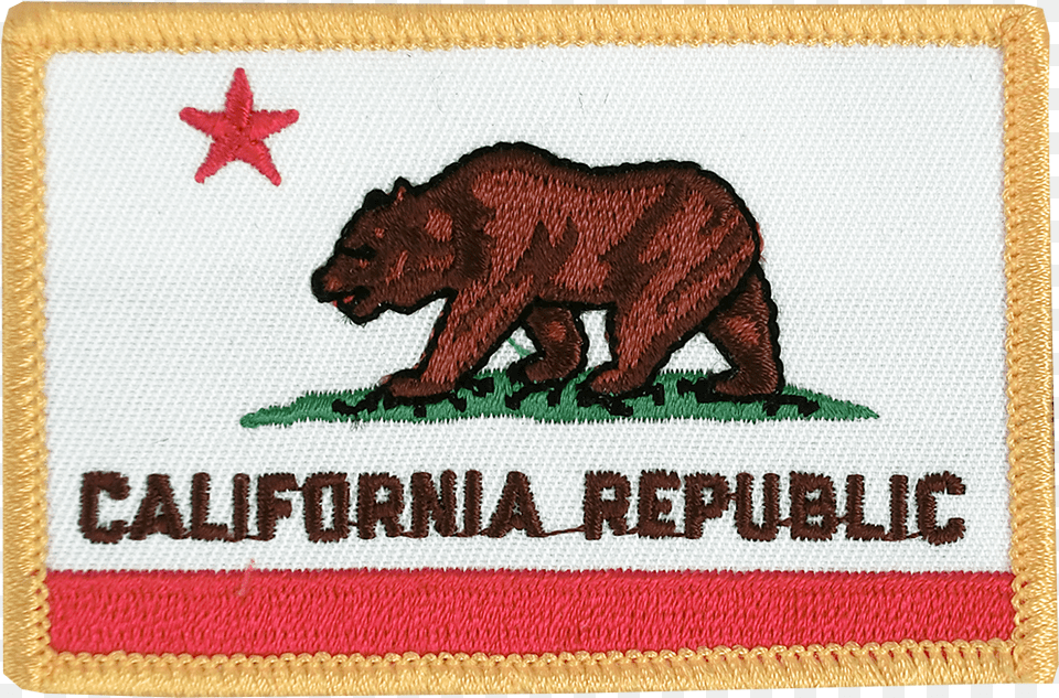 California Flag Patch Drapeau De La Californie, Logo, Animal, Elephant, Mammal Png