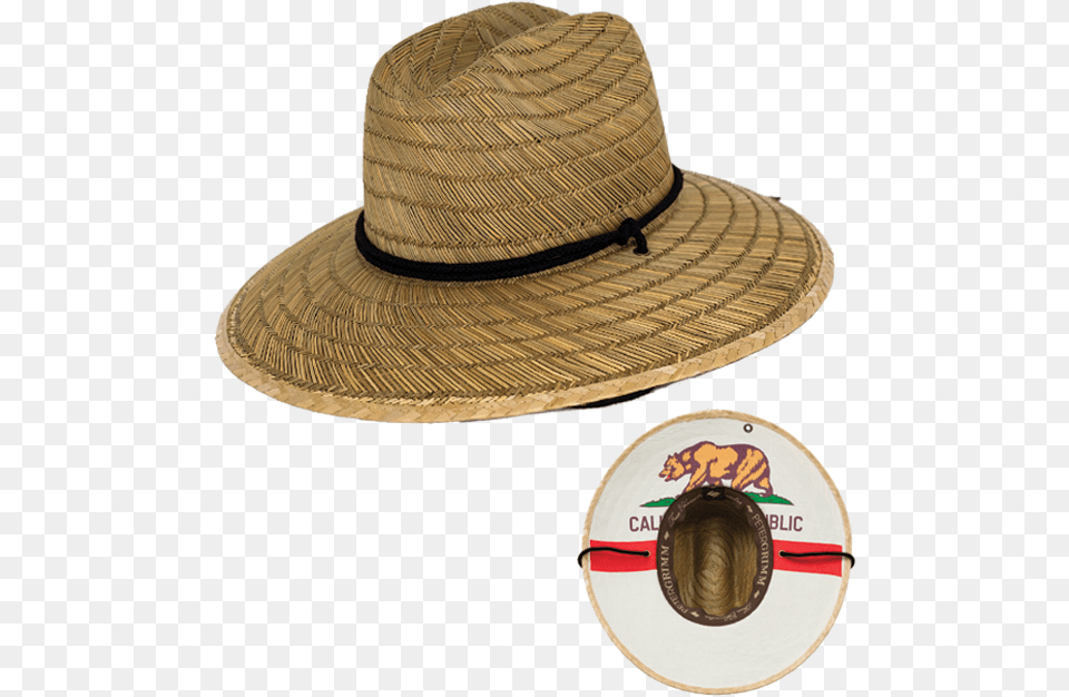 California Flag Straw Hat, Clothing, Sun Hat Png Image