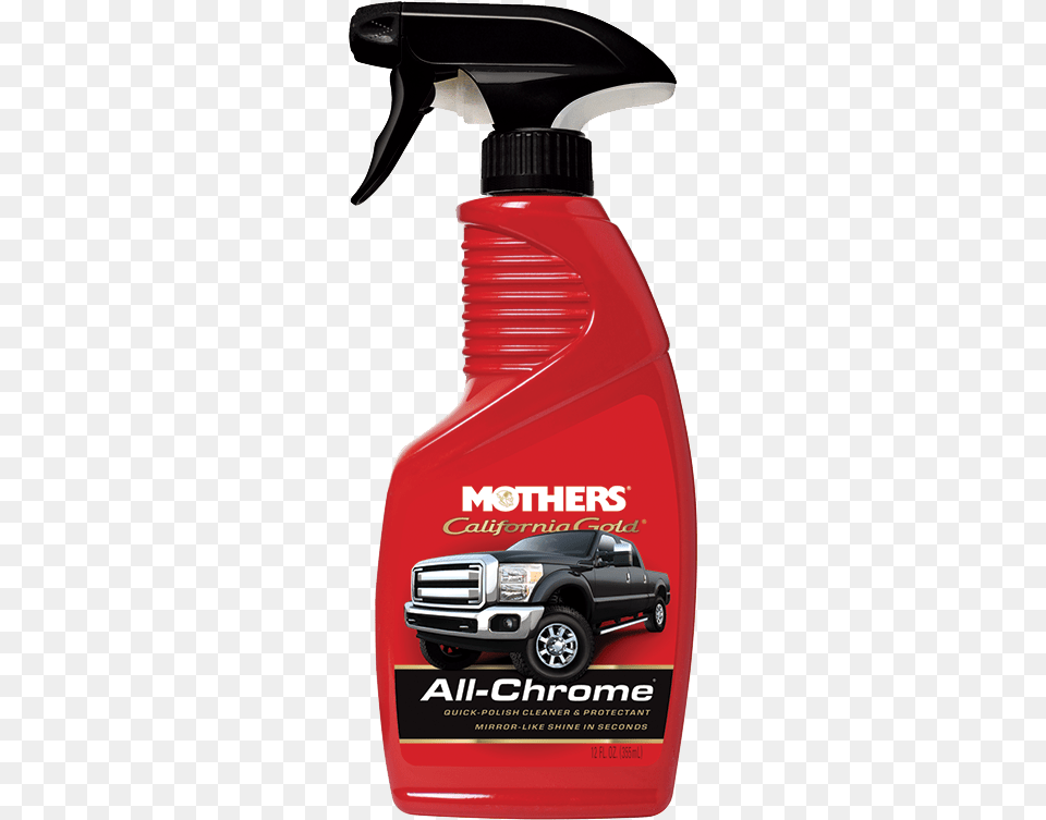 California Gold All Chrome Quick Polish Cleaner Mothers All Chrome Spray, Car, Transportation, Vehicle, Bottle Png Image
