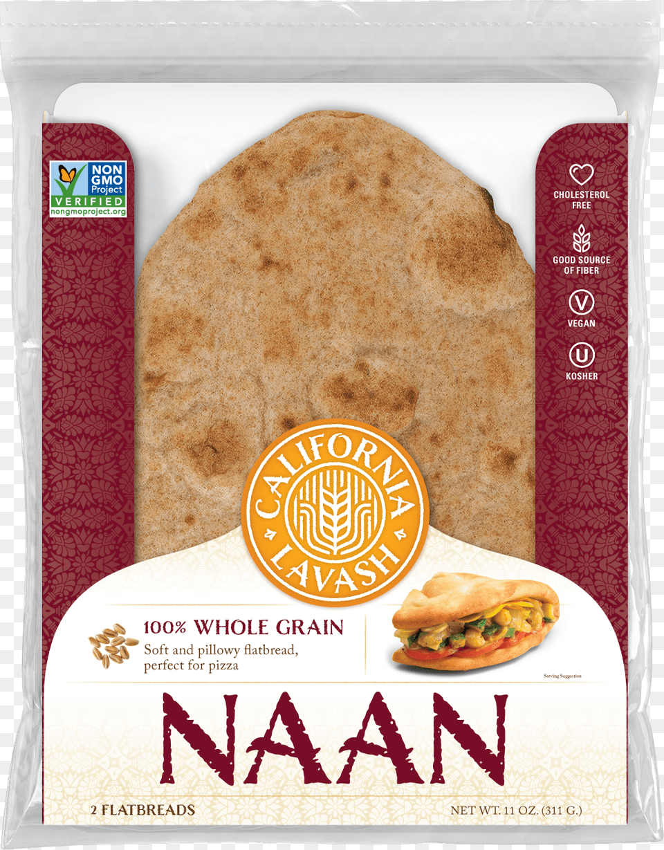 California Lavash Whole Grain Naan, Bread, Burger, Food, Pita Free Png Download