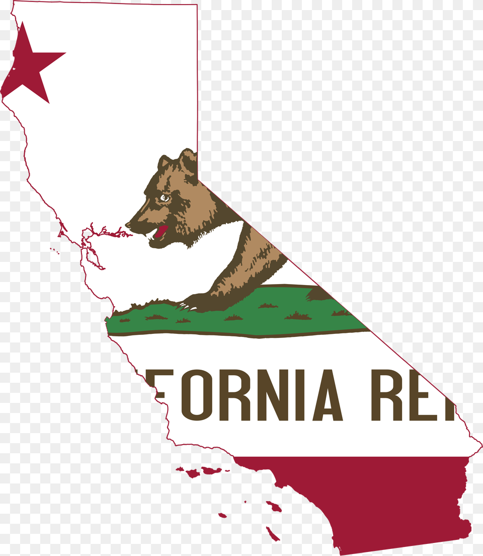 California Map With Flag, Book, Publication, Advertisement, Poster Free Png Download