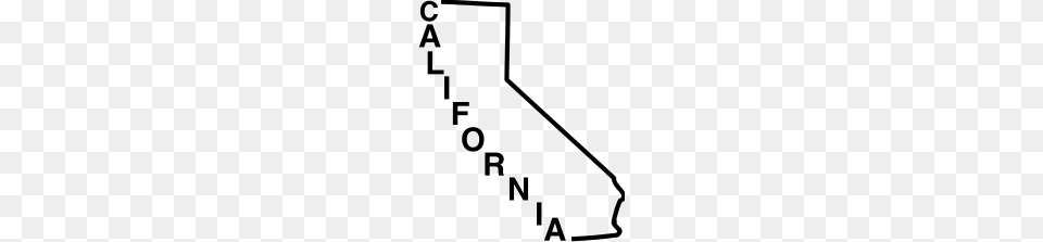 California Outline And Name, Gray Free Png Download