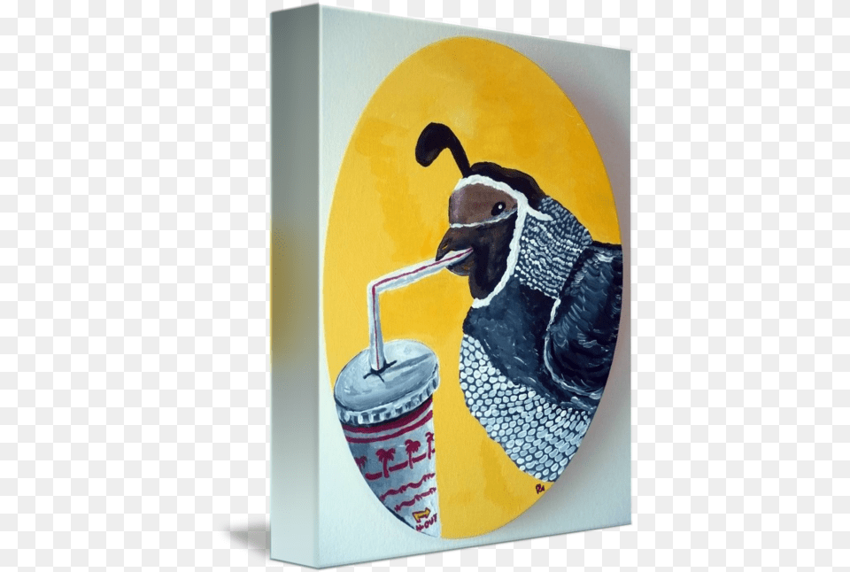 California Quail With Innout Refreshment By Pollux Paul Morris Flightless Bird, Animal, Art, Painting Png