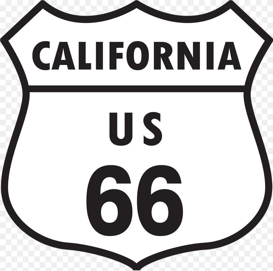 California Route 66 Clipart, Symbol, Logo, Badge, Text Free Transparent Png
