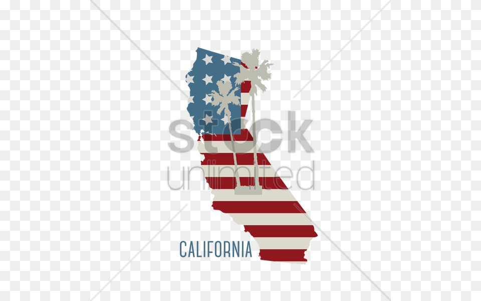 California State Map With Palm Trees Vector American Flag, Flag, Christmas, Christmas Decorations Png Image