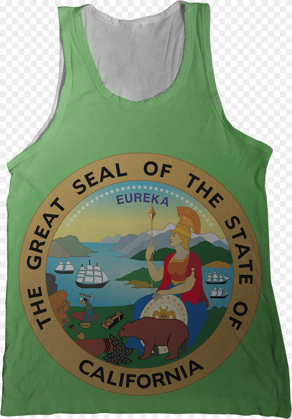 California State Seal Tank Top Active Tank, Animal, Bear, Clothing, Mammal Png