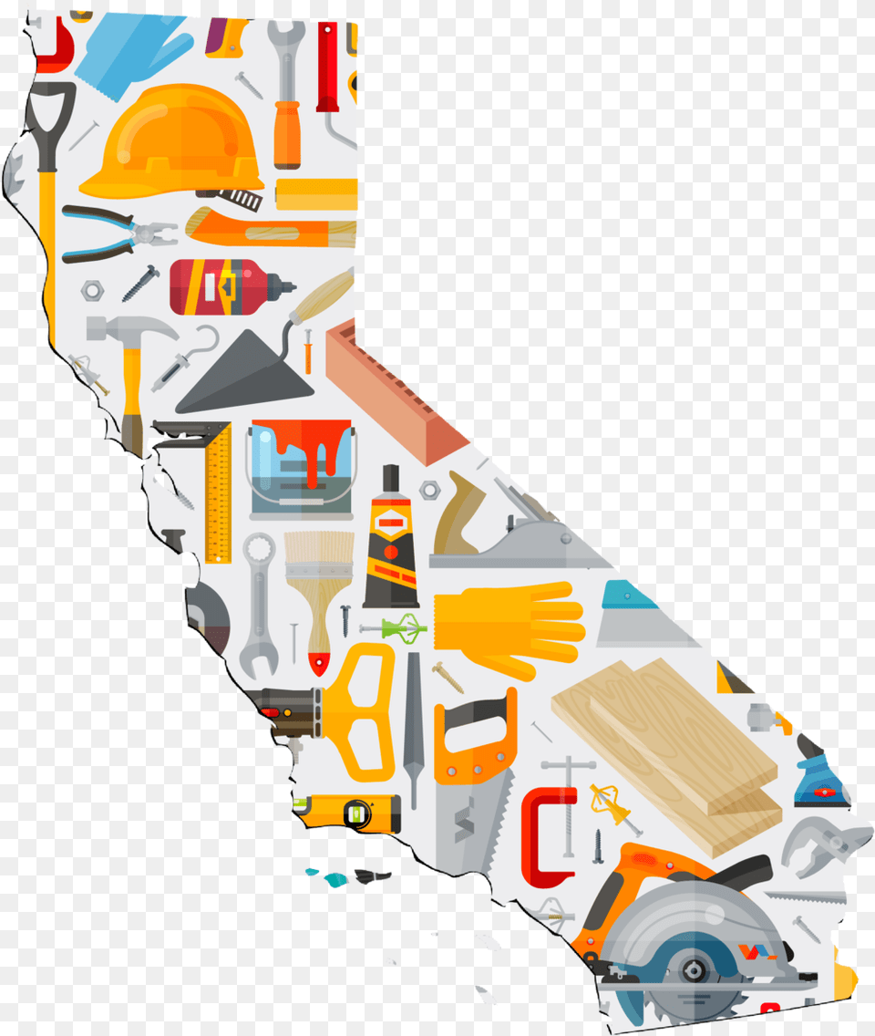 California Tools Illustration, Graphics, Art, Collage, Painting Png Image