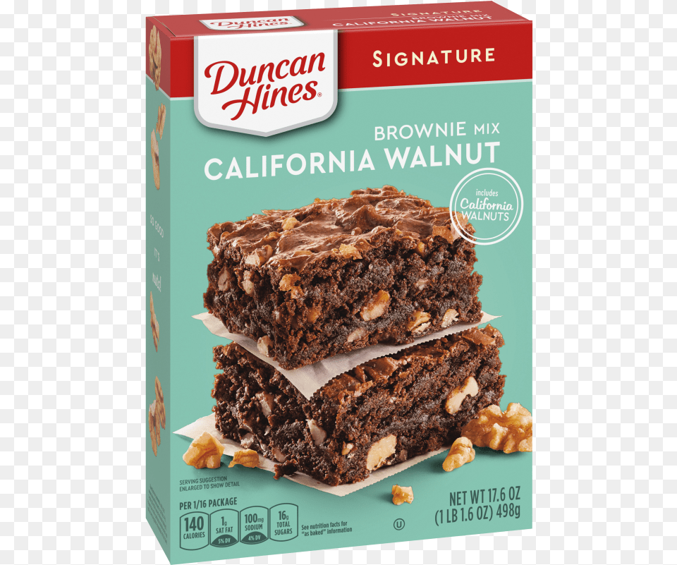California Walnut Brownie Mix Duncan Hines, Chocolate, Cookie, Dessert, Food Free Transparent Png