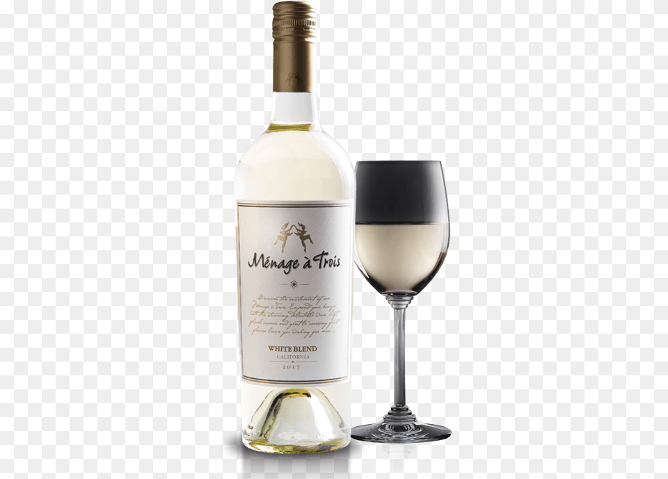 California White Wine Menage A Trois California White Wine, Alcohol, Beverage, Bottle, Glass Free Png Download