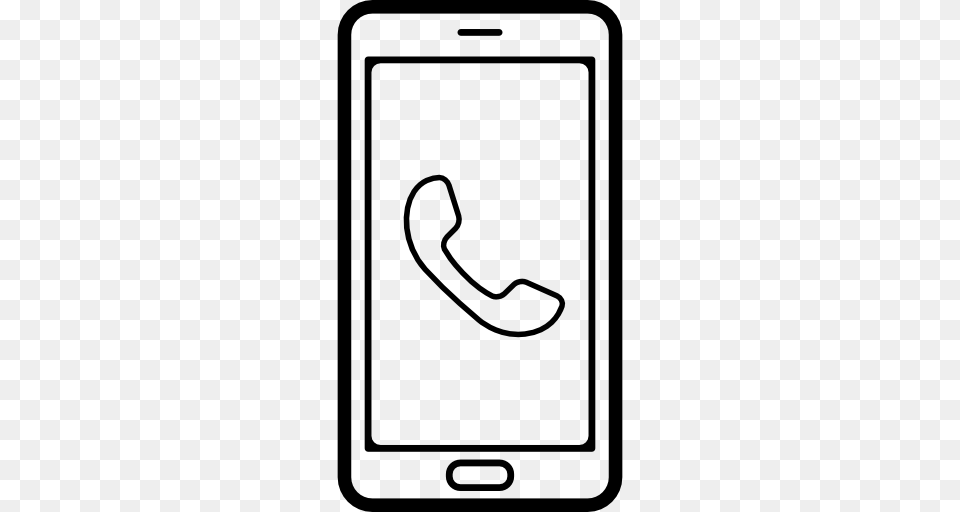 Call Auricular Sign On Mobile Phone Screen, Electronics, Mobile Phone Free Transparent Png