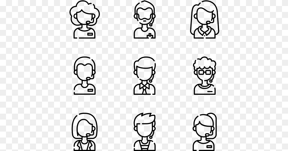 Call Center Avatars, Gray Png