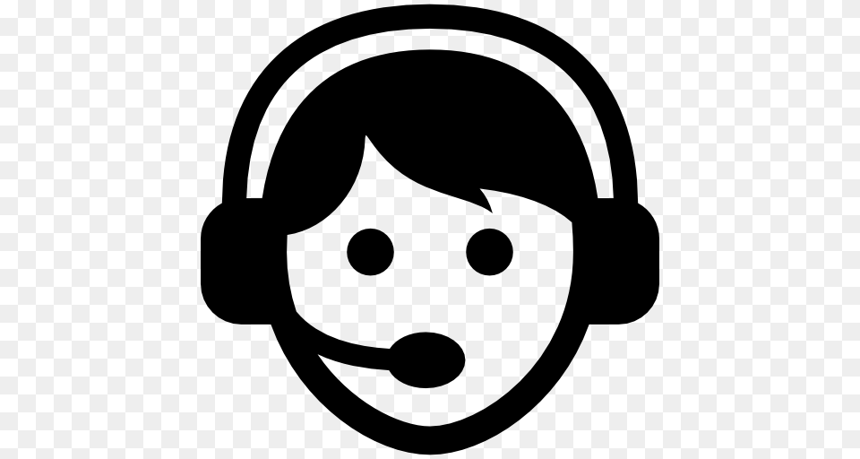 Call Center Worker With Headset, Stencil, Electronics Free Png