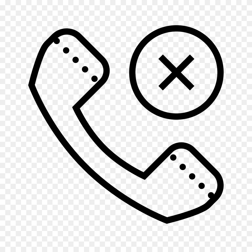 Call Disconnected Icon, Gray Free Png