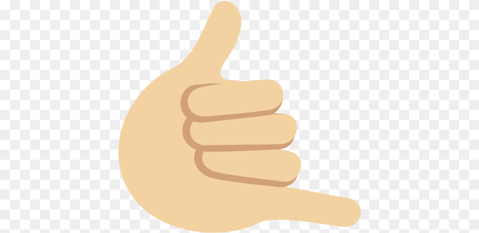 Call Me Hand Emoji With Medium Light Skin Tone Meaning Hand, Body Part, Finger, Person, Thumbs Up Free Png