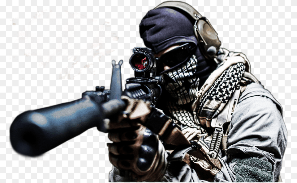 Call Of Duty Ghost, Person, Sniper, Firearm, Weapon Free Png
