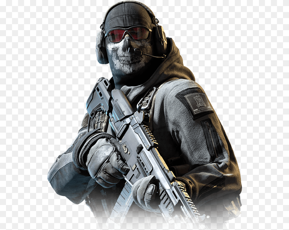 Call Of Duty Mobile Hack Call Of Duty Mobile Simon Ghost Riley, Weapon, Firearm, Rifle, Person Png Image