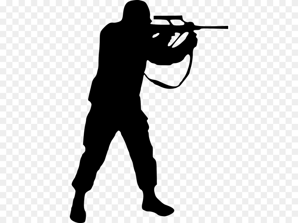Call Of Duty Transparent Background Soldier Silhouette, Gray Free Png Download