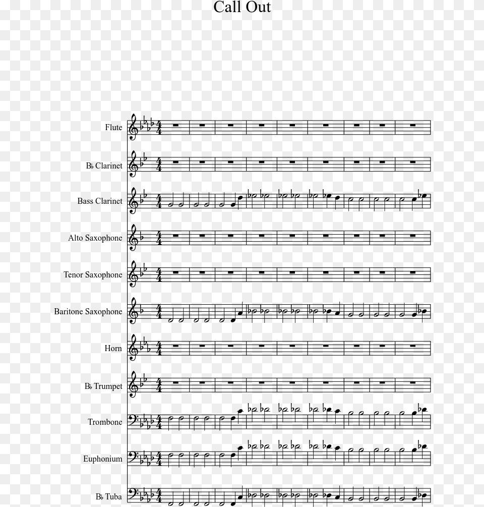 Call Out Sheet Music 1 Of 6 Pages League Of Legends Alto Sax Sheet Music, Gray Png Image