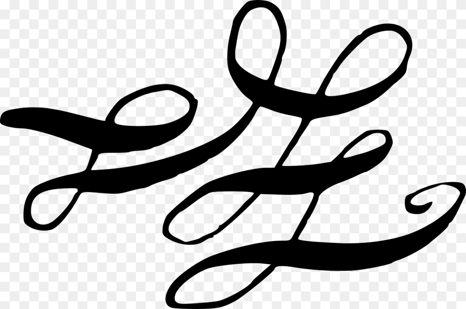Calligraphic Swirls Flourishes, Gray Png Image