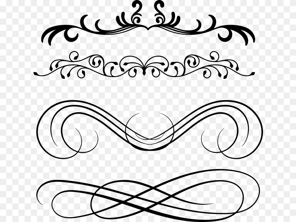 Calligraphy, Gray Free Transparent Png