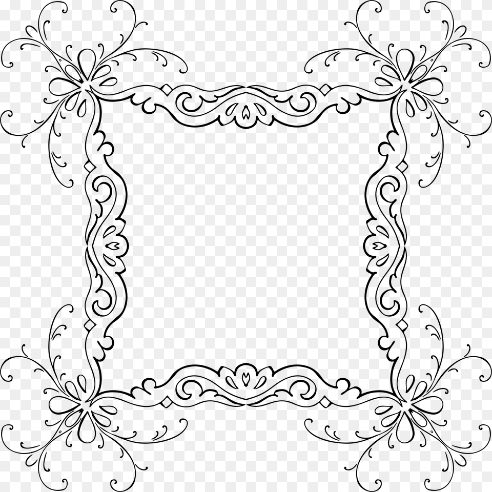 Calligraphy Border Designs Clip Art, Gray Free Transparent Png