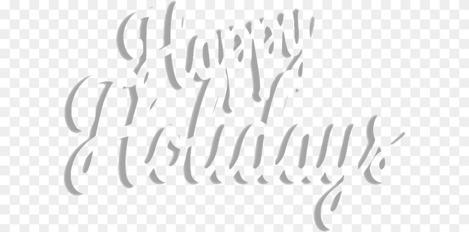 Calligraphy Happy Holidays Happy Holidays Clipart White, Handwriting, Text, Chandelier, Lamp Free Transparent Png