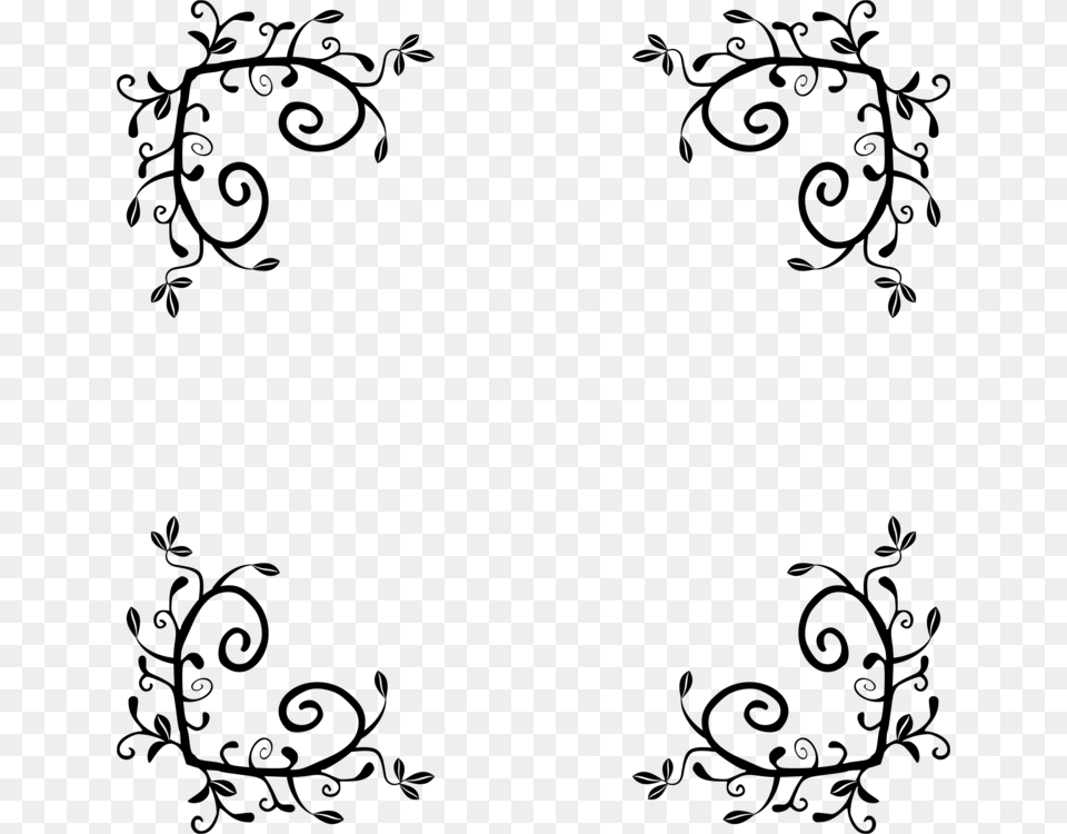 Calligraphy Vector Embellishment Embellishment Leaf Clipart, Gray Free Transparent Png