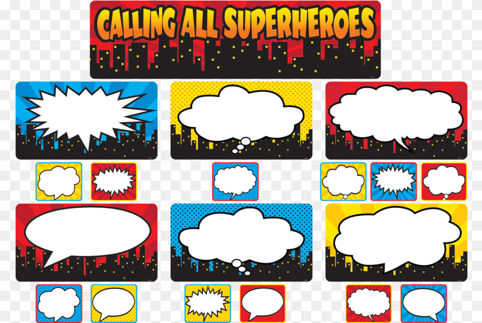 Calling All Superheroes Mini Bulletin Board Classroom Bulletin Board Superhero Theme, Book, Comics, Publication, Sticker Png Image