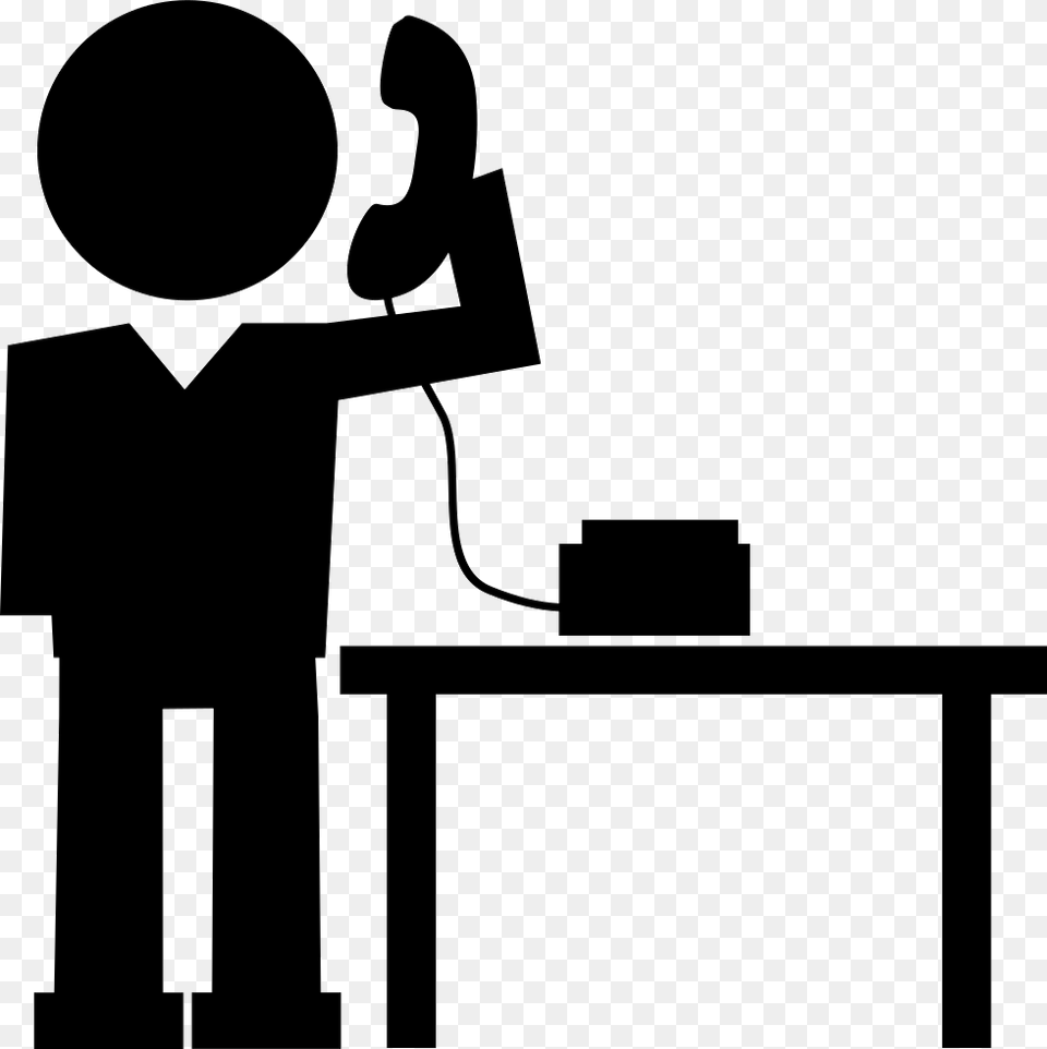 Calling Transparent Answer The Phone Icon, Stencil, Furniture, Table, People Png