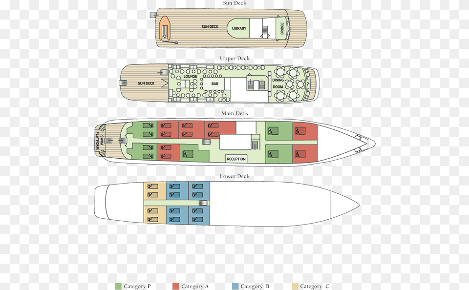 Callisto Deck Plan Showing Lower Main Upper And Deck Plan Callisto Variety Cruises, Transportation, Vehicle, Yacht Png Image