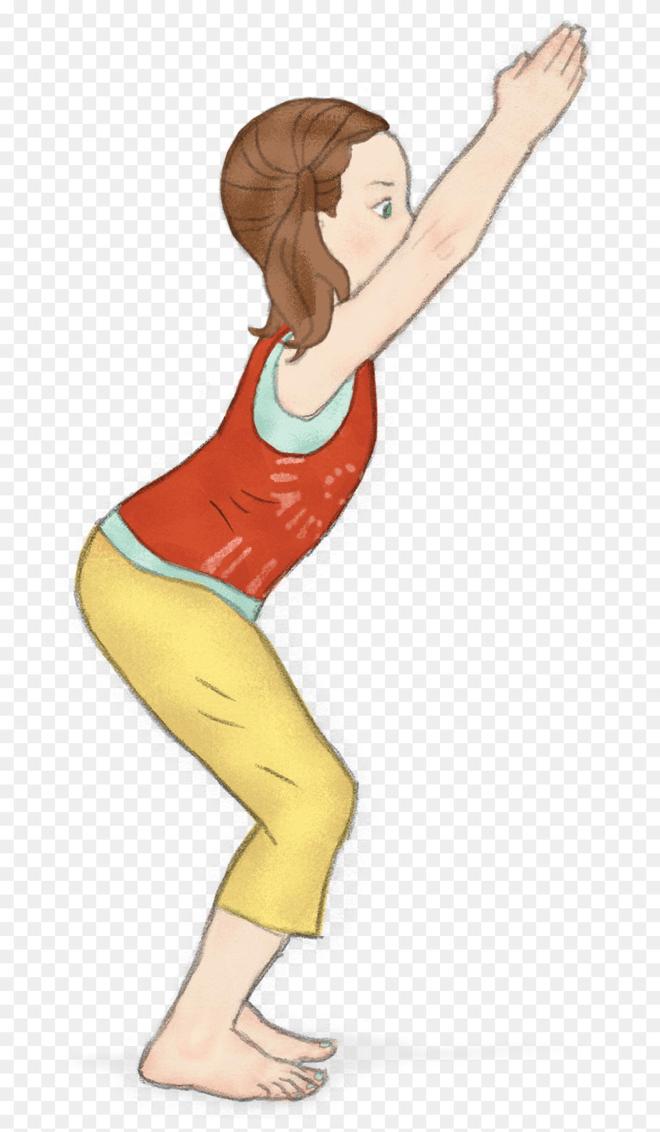 Calm Down Poses For Chair Pose Yoga Cartoon, Adult, Female, Person, Woman Png