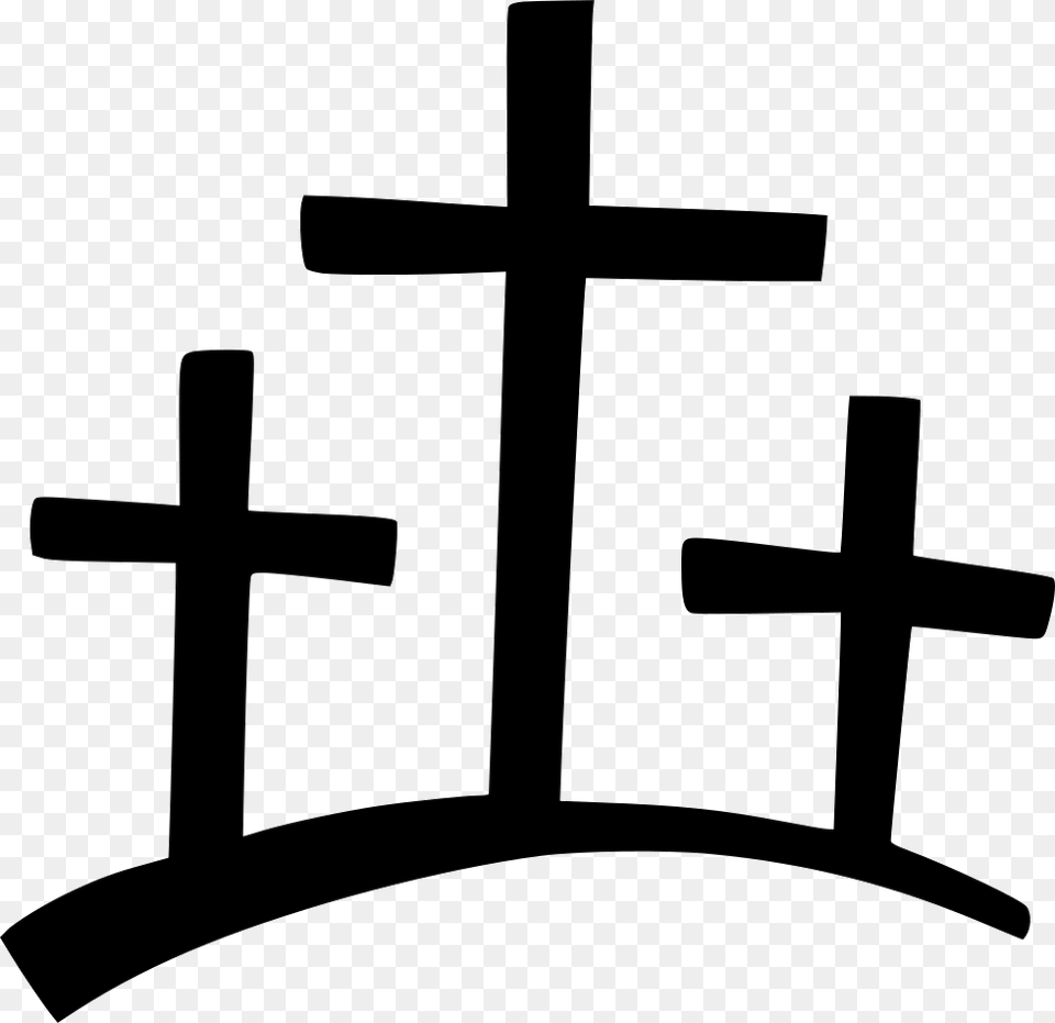 Calvary Good Friday Christian Cross Christianity Three Crosses On A Hill Clipart, Symbol Free Transparent Png
