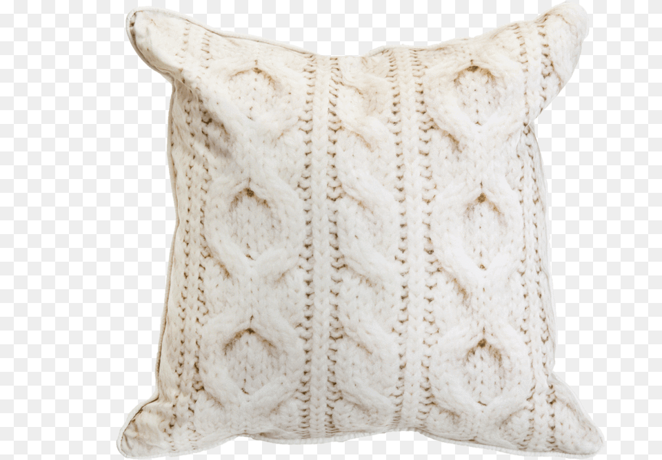 Calve Cojn De Algodn Y Pluma Cable Knit Cushion Cream, Home Decor, Pillow, Clothing, Knitwear Free Png Download